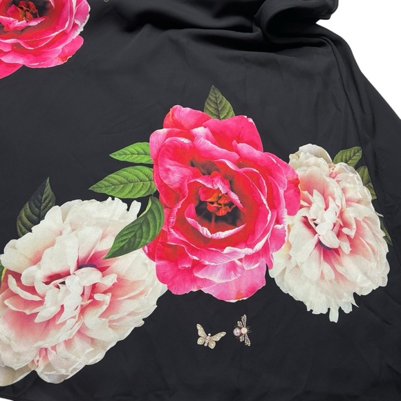 Ted Baker Ulna Magnificent Midi Dress Ted Size 4/US Size 10 Black Vibrant Floral - Picture 6 of 13